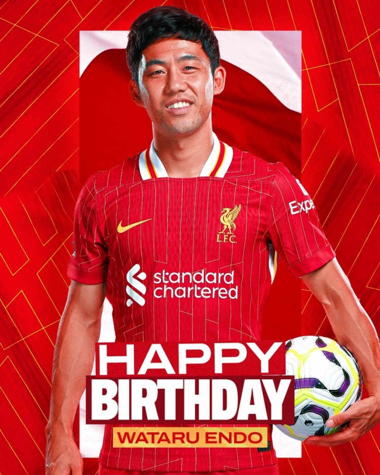  利物浦祝遠(yuǎn)藤航32歲生日快樂，球員加盟紅軍至今出戰(zhàn)62場比賽