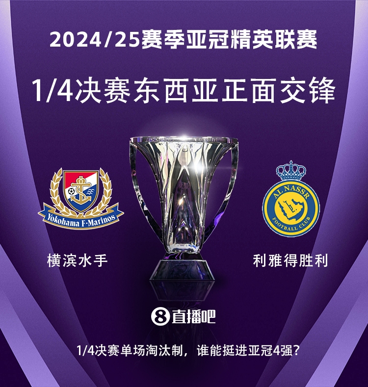  亞冠1/4決賽對陣：利雅得勝利vs橫濱水手，C羅vs安德森-洛佩斯！